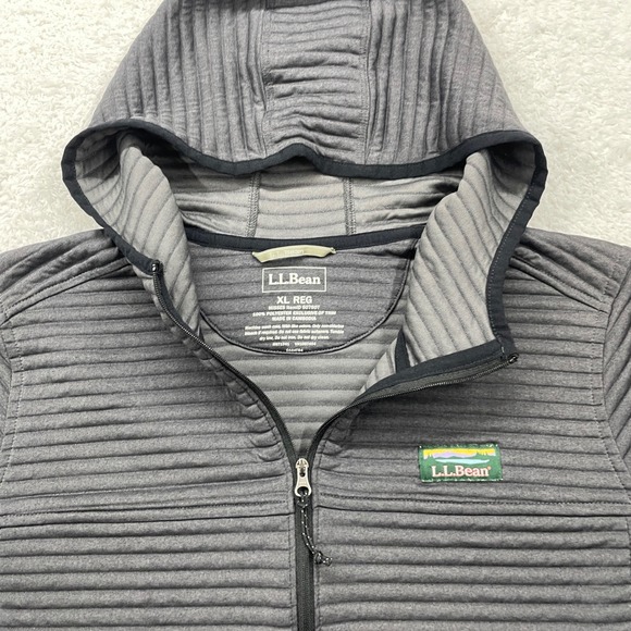 L.L.Bean Women's XL Gray Full Zip Hooded Jacket Textured Outdoor Top - Picture 2 of 8